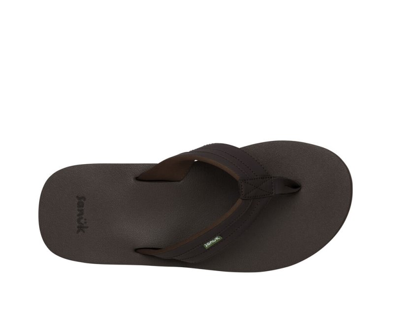 Sanuk Ziggy Water Friendly Men's Flip Flops Dark Brown | Canada 189YXF